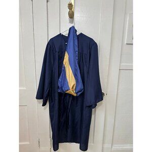 Jostens Navy Blue Graduation Gown & Stole (Size 5’4-5’6)